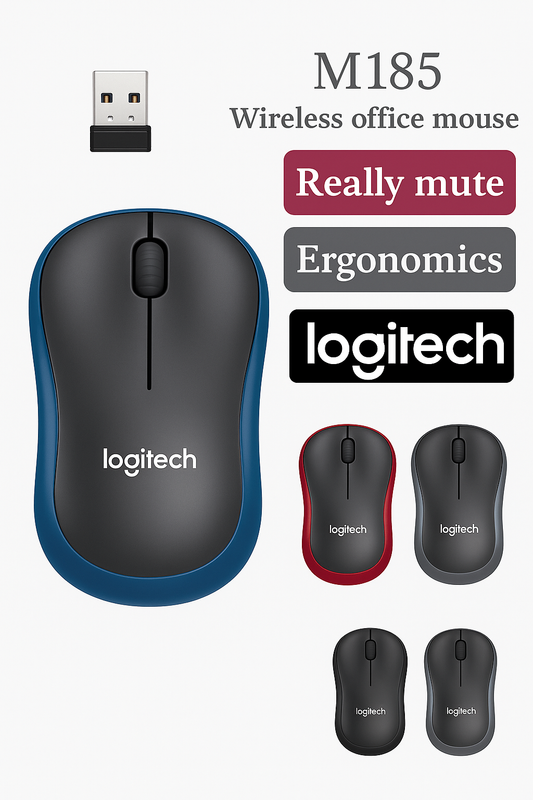 Logitech M185 – Reliable 2.4GHz Wireless Mouse with USB Receiver, 1000 DPI Precision, Works with Windows, Mac & Chrome OS